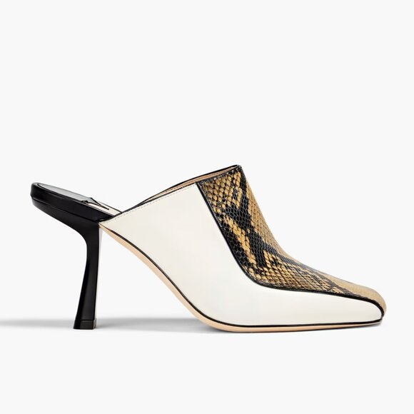 JIMMY CHOO Marcel 85mm Snake-effect Leather Mules - Picture 4 of 17